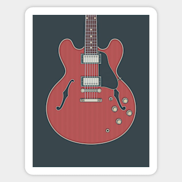 Cherry 335 Hollow Body Guitar Sticker by milhad